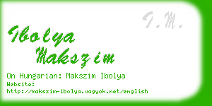 ibolya makszim business card